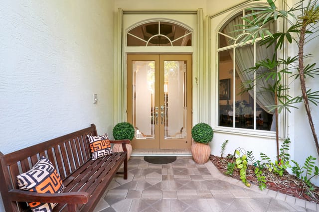 Entrance with Stained Glass Double Doors