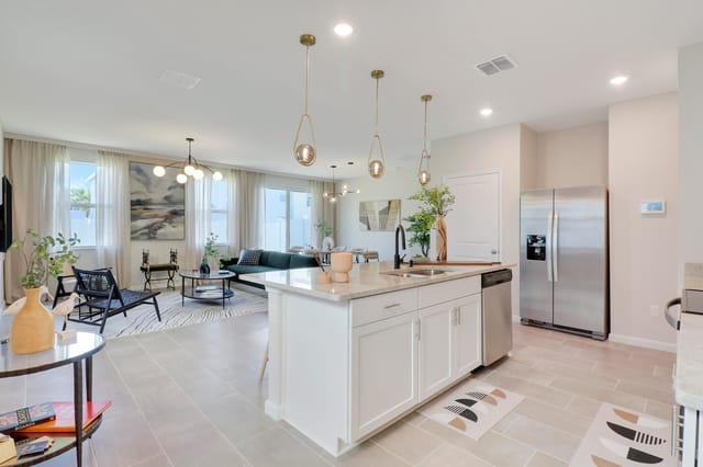Kitchen open to living room