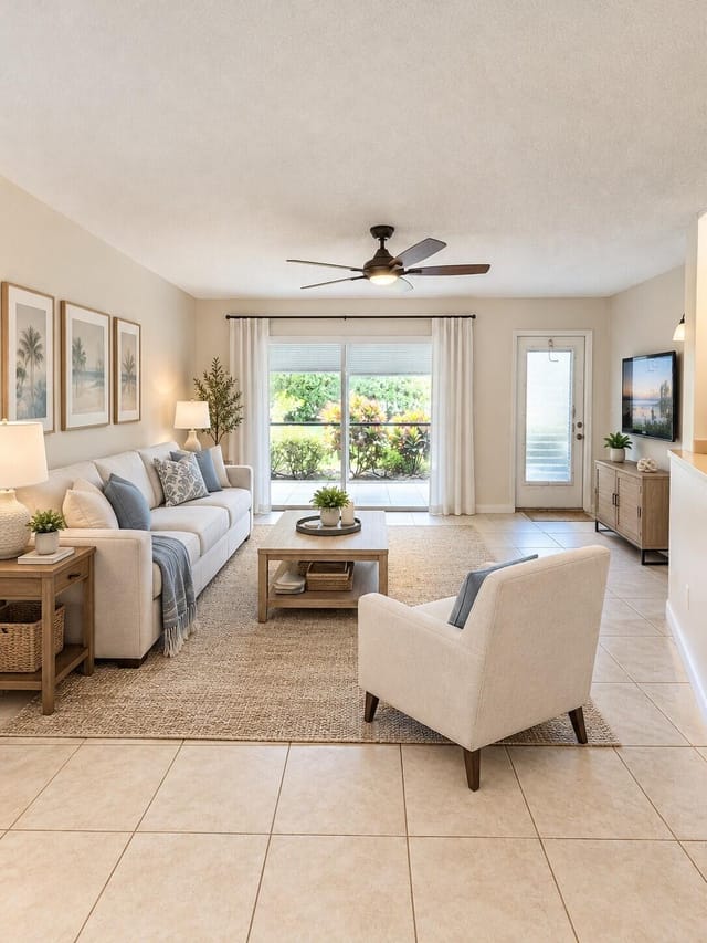 virtually staged living room