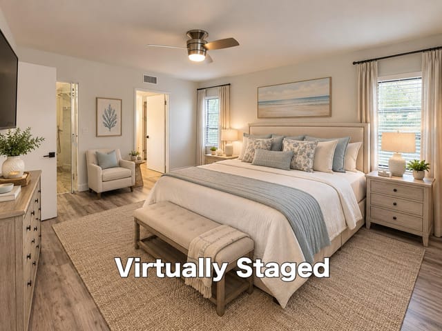 Virtually Staged Primary Bedroom
